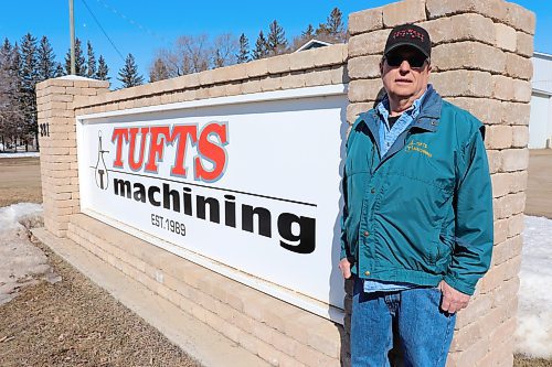 Carman Tufts stands outside of Tufts Machining on Thursday morning in Souris. Tufts founded this business back in 1989 and decided to sell the machine shop last summer. However, Tufts has continued working with the new owners to facilitate a smooth transition and is set to officially retire by the end of June. (Kyle Darbyson/The Brandon Sun) 