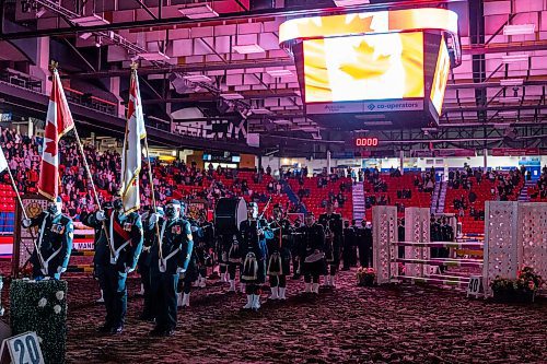CFB Shilo 2PPCLI, Brandon Police Services and others in uniform are honoured at Hero&#x2019;s Night during the opening ceremonies of the Royal Manitoba Winter Fair Monday. (Chelsea Kemp/The Brandon Sun)