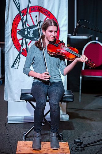 Danika Hutlet, 13, hits the stage for the 47th Annual Royal Fiddlers&#x2019; Contest in the Manitoba Hydro Auditorium at the Keystone Centre during the Royal Manitoba Winter Fair Wednesday, (Chelsea Kemp/The Brandon Sun)
