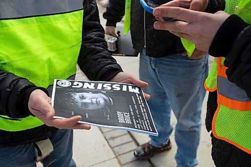 Daniel Crump / Winnipeg Free Press. Members of Bear Clan Patrol search an area near Selkirk Ave for 10-year-old Brody Bruce. Bruce was last seen on Tuesday, March 29, in St. Vital. April 2, 2022.