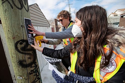 Daniel Crump / Winnipeg Free Press. Mason Rody and Rachelle Jeffrey, members of Bear Clan Patrol, put up posters as they search an area near Selkirk Ave for 10-year-old Brody Bruce. Bruce was last seen on Tuesday, March 29, in St. Vital. April 2, 2022.