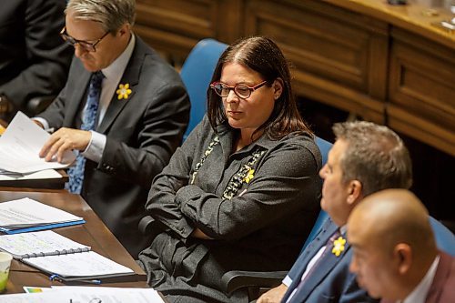 MIKE DEAL / WINNIPEG FREE PRESS
Premier Heather Stefanson during question period in the Manitoba Legislative building Monday afternoon.
220404 - Monday, April 04, 2022.