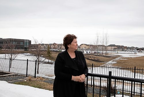 JESSICA LEE / WINNIPEG FREE PRESS

Carmen Nedohin, a resident of Sage Creek, poses for a photo at her home on April 5, 2022, which is near an elementary school. She is welcoming the new licensing rules for the city which will prevent others from the stench of grow ops and increased fire risk.

Reporter: Joyanne