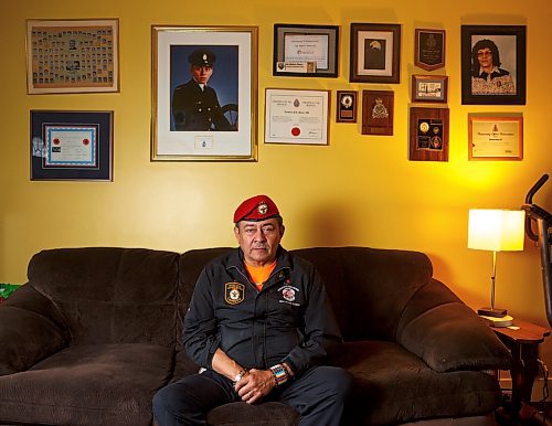 MIKE DEAL / WINNIPEG FREE PRESS

Retired military police Cpl. Melvin Swan served four years in the Princess Patricia's Canadian Light Infantry and seven years in the military police.

See Niigaan feature story

210929 - Wednesday, September 29, 2021.