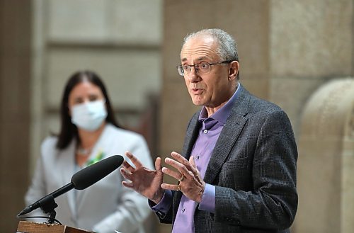 RUTH BONNEVILLE / WINNIPEG FREE PRESS

LOCAL - Stefanson/pre-budget

David Driedger, CEO, HavenGroup, speaks at announcement. 

Premier Heather Stefanson announces new funding at pre-budget announcement for seniors and long-term care held at the grand staircase at the Legislative Building on Wednesday. 

April 6th,  2022
