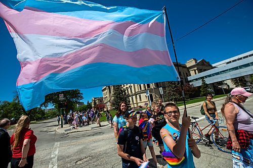 Daniel Crump / Winnipeg Free Press. Several hundred people took part in Pride&#x573; Trans March and Rally on Saturday. The rally started at the west steps of the Manitoba legislature and was followed by a march to the Forks. June 4, 2022.