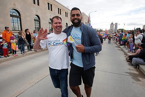 JOHN WOODS / WINNIPEG FREE PRESS
PC MLAs Shannon Martin and Obby Khan take part in the Pride Parade in downtown Winnipeg Sunday, June 5, 2022. 

Re: gabby