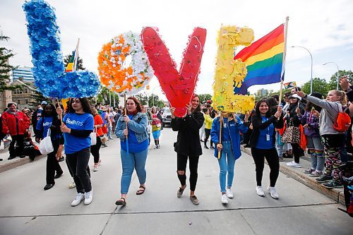 JOHN WOODS / WINNIPEG FREE PRESS
People take part in the Pride Parade in downtown Winnipeg Sunday, June 5, 2022. 

Re: gabby