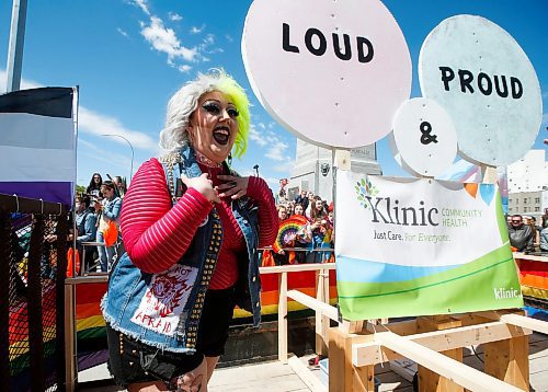 JOHN WOODS / WINNIPEG FREE PRESS
People take part in the Pride Parade in downtown Winnipeg Sunday, June 5, 2022. 

Re: gabby