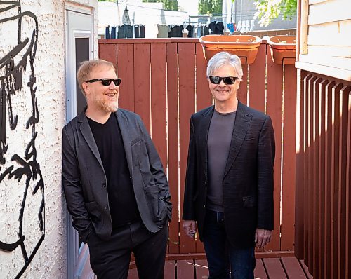 JESSICA LEE / WINNIPEG FREE PRESS

Musician Scott Nolan (left) and Glenn Buhr, composer, pose outside Nolan&#x2019;s studio on June 7, 2022. Nolan is releasing a new record June 12 which he worked on with Buhr.

Reporter: Alan Small




