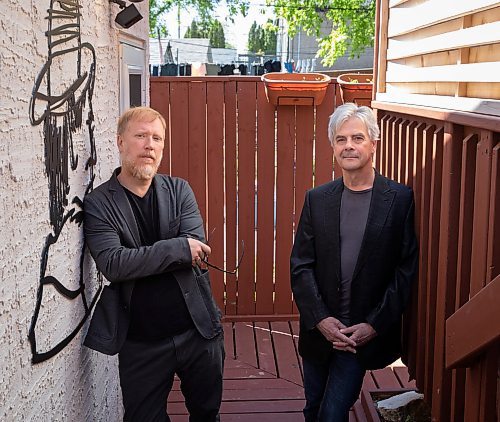 JESSICA LEE / WINNIPEG FREE PRESS

Musician Scott Nolan (left) and Glenn Buhr, composer, pose outside Nolan&#x2019;s studio on June 7, 2022. Nolan is releasing a new record June 12 which he worked on with Buhr.

Reporter: Alan Small






