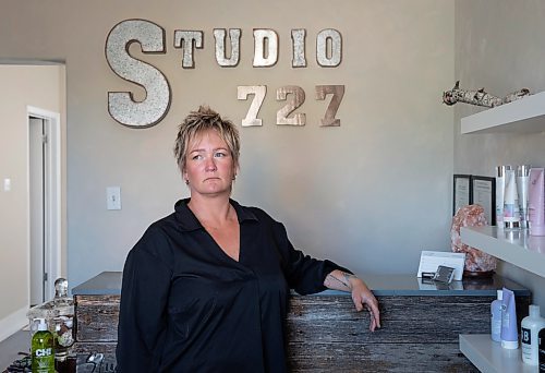 JESSICA LEE / WINNIPEG FREE PRESS

Studio 727 hair salon owner Leah Ann Pedersen poses for a photo at her salon on September 9, 2022. She&#x2019;s had two incidents of breaking and entering in the last few months and considered closing her shop as a result. 

Reporter: Chris Kitching
