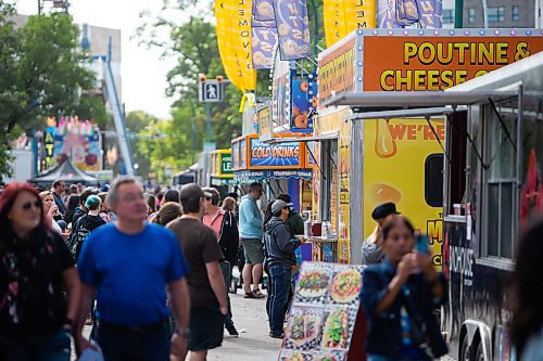 Daniel Crump / Winnipeg Free Press. People enjoy some of the many food trucks that are a staple at Manyfest in Winnipeg, Saturday afternoon. September 10, 2022.