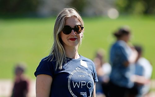 JOHN WOODS / WINNIPEG FREE PRESS
Katie Hurst, co-organizer of event and teacher, at a People For Public Education picnic at the Forks Sunday, September 11, 2022. 

Re: