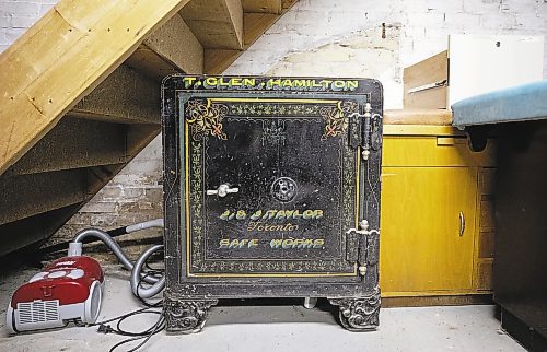 JESSICA LEE / WINNIPEG FREE PRESS



A safe once belonging to Dr. Hamilton is stored in the basement of the Hamilton House. The item came with the sale of the house.



Reporter: Ben