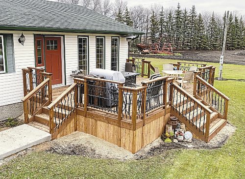 Photos by Marc LaBossiere / Winnipeg Free Press
This deck, previously built by Marc LaBossiere, receives a new skirt five years after being built. 