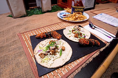 Mike Sudoma / Winnipeg Free Press

A freshly served dish of Sisig Taco and Mochiko Chicken at Barn Manila Nights Wednesday evening

November 10, 2021