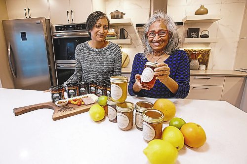 JOHN WOODS / WINNIPEG FREE PRESS

Sapna Shetty-Hees and her mother Jayashri produce their jam, preserve and pickle line of products in their West St Paul home on Monday, November 22, 2021. The couple produce their products for local markets and online sales.



Re: Sanderson