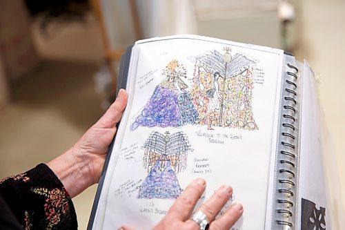 MIKE DEAL / WINNIPEG FREE PRESS
Costume Designer, Leanne Foley, with her sketch of the Queens gown and standard.
A behind-the-scene look at the Royal Manitoba Theatre Company's production of Orlando a play by Virginia Woolf and adapted by Sarah Ruhl, which is running from November 25 - December 18.
See Alan Small story
211119 - Friday, November 19, 2021.