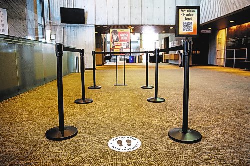 MIKE DEAL / WINNIPEG FREE PRESS

Social distancing stickers have been place in the lobby area of the MTC to help remind people while they are in line.

A behind-the-scene look at the Royal Manitoba Theatre Company's production of Orlando a play by Virginia Woolf and adapted by Sarah Ruhl, which is running from November 25 - December 18.

See Alan Small story

211125 - Thursday, November 25, 2021.