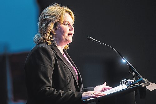 MIKAELA MACKENZIE / WINNIPEG FREE PRESS

Diane Gray, chair of the Tribute 2019 Honourary Committee, speaks at the Manitoba Museum Tribute Gala honouring the Winnipeg Free Press in Winnipeg on Thursday, April 4, 2019.  For Jason aBell story.

Winnipeg Free Press 2019.