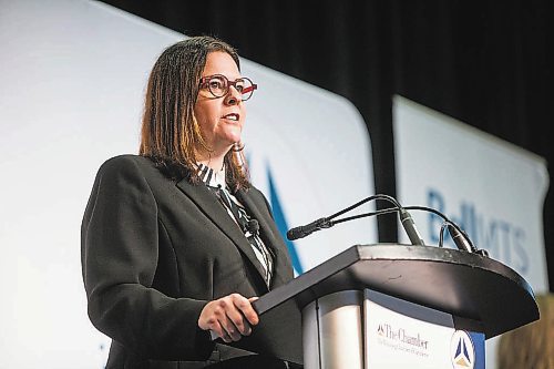 MIKAELA MACKENZIE / WINNIPEG FREE PRESS



Premier Heather Stefanson does her keynote address at a Chamber of Commerce luncheon at the RBC Convention Centre in Winnipeg on Thursday, Dec. 2, 2021. For Carol/Tom story.

Winnipeg Free Press 2021.