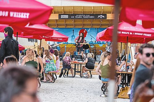 MIKAELA MACKENZIE / WINNIPEG FREE PRESS

Bobby Desjarlais sings as his band, Bullrider, plays to a packed house at Blue Note Park in Winnipeg on Friday, July 9, 2021. For Melissa Martin story.
Winnipeg Free Press 2021.