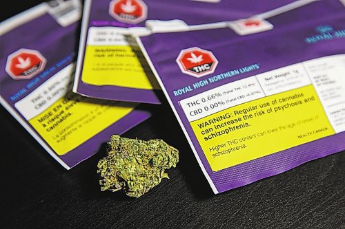 MIKE DEAL / WINNIPEG FREE PRESS

Packages of cannabis purchased on the first day that cannabis can be sold legally in Canada.

181017 - Wednesday, October 17, 2018.