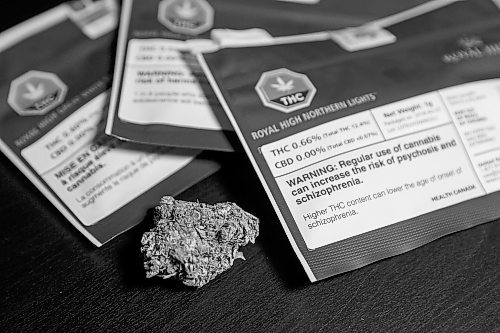 MIKE DEAL / WINNIPEG FREE PRESS

Packages of cannabis purchased on the first day that cannabis can be sold legally in Canada.

181017 - Wednesday, October 17, 2018.