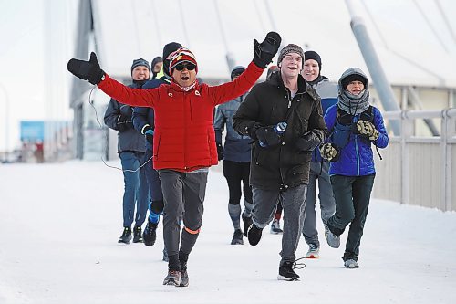 JOHN WOODS / WINNIPEG FREE PRESS

Junel Malapad, left, celebrates after completing his first lap of his 48hrs/200kms charity run in Winnipeg on Sunday, December 26, 2021. Malapad is raising money for Siloam Mission.



Re: Kitching