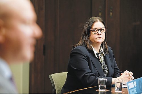 JOHN WOODS / WINNIPEG FREE PRESS

Premier Heather Stefanson listens in as Dr. Brent Roussin, Manitoba chief public health officer, announces further restrictions during the province's latest COVID-19 update at the Manitoba legislature in Winnipeg Monday, December 27, 2020.  



Re: ?