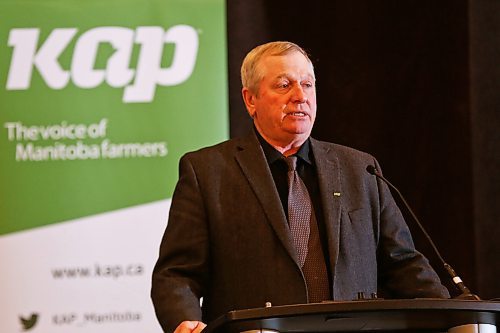 MIKE DEAL / WINNIPEG FREE PRESS

Bill Campbell, president of Keystone Ag Producers speaks Tuesday morning at the Delta Hotel at the KAP annual general meeting. 

200204 - Tuesday, February 4, 2020
