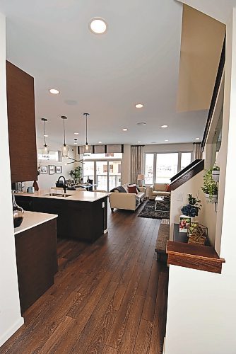 Todd Lewys/ Winnipeg Free Press
A stylish entryway provides seamless access to a well-proportioned main living area in which space and light abound.