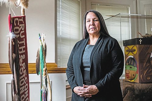 MIKAELA MACKENZIE / WINNIPEG FREE PRESS



Stephanie Scott, the first Indigenous woman to lead the National Centre for Truth and Reconciliation, poses for a portrait at the centre in Winnipeg on Wednesday, March 10, 2021. For Malak story.



Winnipeg Free Press 2021