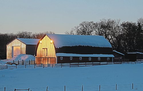 Brandon Sun 24012022

The setting sun reflects off a barn north of Brandon along Highway 10 on a clear Monday afternoon.  (Tim Smith/The Brandon Sun)