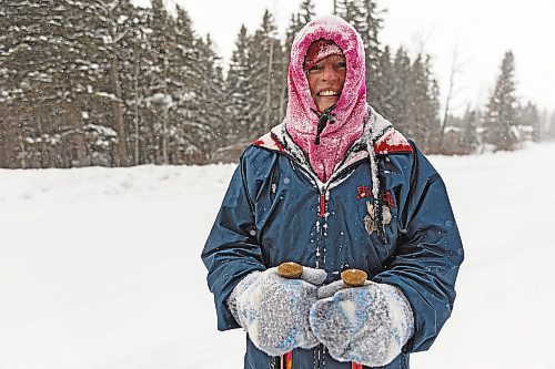 Mario Terry takes her daily walk through Wasagaming on Friday, Jan. 21, 2022. Terry walks 10 kilometres each day rain, snow or shine. (Chelsea Kemp/The Brandon Sun)