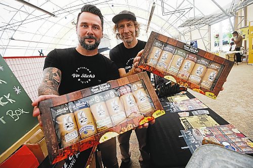 JOHN WOODS / WINNIPEG FREE PRESS

Business partners Landon Kroeker, left, and Rob Sengotta have started Von Slick&#x2019;s Finishing Butter which they are selling at the St Norbert Market in Winnipeg Wednesday, July 14, 2021. 



Reporter: ?