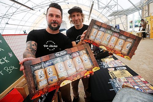 JOHN WOODS / WINNIPEG FREE PRESS

Business partners Landon Kroeker, left, and Rob Sengotta have started Von Slick&#x2019;s Finishing Butter which they are selling at the St Norbert Market in Winnipeg Wednesday, July 14, 2021. 



Reporter: ?