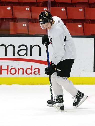 Brandon Wheat Kings forward Trae Johnson scored his first Western Hockey League goal on Friday. (Perry Bergson/The Brandon Sun)