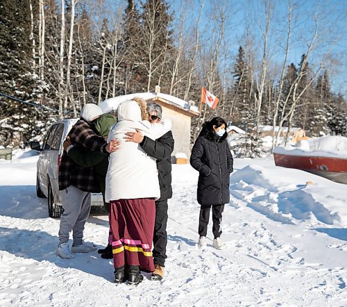 JESSICA LEE / WINNIPEG FREE PRESS



Family members hug at the site of where a house formerly stood on February 16, 2022. A fire occurred on February 12, 2022 and took the lives of three children: Kolby North, 17, Jade North, 13 and Reid North, 3.



Reporter: Danielle