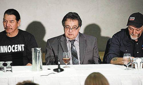 MIKE DEAL / WINNIPEG FREE PRESS

The panel of guests during a special one-day wrongful conviction conference&#xa0;being held at the Canadian Museum for Human Rights, (from left) Brian Anderson, Frank Ostrowski, and James Driskell.

200117 - Friday, January 17, 2020.