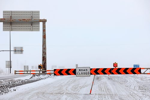 The Trans-Canada Highway was closed both east and west of Brandon on Tuesday due to blizzard conditions. (Tim Smith/The Brandon Sun)