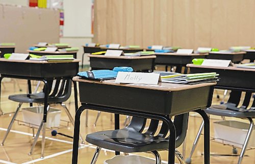 JESSICA LEE/WINNIPEG FREE PRESS



An empty classroom on first day of school at Glenelm Community School on September 8, 2021.



Reporter: Maggie