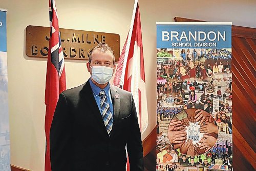 Education Minister Wayne Ewasko poses for a photo at Brandon School Division headquarters on Friday afternoon, shortly after the Lac Du Bonnet MLA unveiled provincial funding for the 2022-23 school year. The province is setting aside $56.7 million for BSD schools specifically. (Kyle Darbyson/The Brandon Sun)