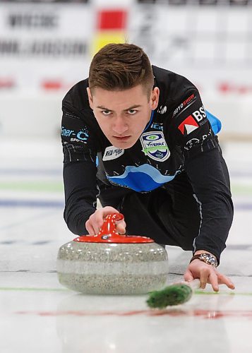 MIKE DEAL / WINNIPEG FREE PRESS

Skip Ryan Wiebe during his teams match against Team Gunnlaugson at Eric Coy Arena Friday morning on day three of the 2020 Viterra Curling Championship.

200207 - Friday, February 07, 2020.