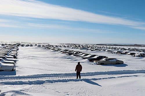 A wider look at Lothar Weber's "field of dreams" Wednesday morning, just outside his residence located between the communities of Doulgas and CFB Shilo. Weber's car collection includes 600 vehicles. (Kyle Darbyson/The Brandon Sun)