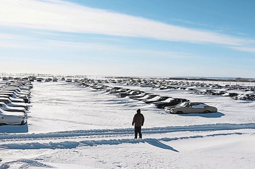 A wider look at Lothar Weber's &quot;field of dreams&quot; on Wednesday morning, just outside his residence located between the communities of Doulgas and CFB Shilo. Weber told the Sun that his car collection currently amounts to around 600 vehicles. (Kyle Darbyson/The Brandon Sun)