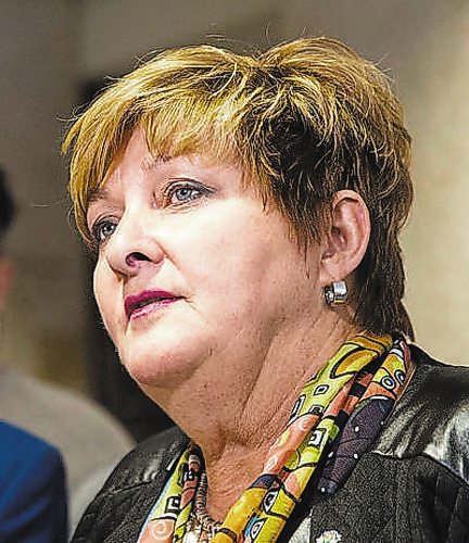 MIKAELA MACKENZIE / WINNIPEG FREE 
Councillor Janice Lukes (centre) proposes a motion opposing bill 21 in Quebec, along with councillor Shawn Nason (left), Qudus Abusaleh, and Imreet Kaur at the Winnipeg City Hall in Winnipeg on Wednesday, Oct. 16, 2019. For Aldo Santin story.
Winnipeg Free Press 2019.