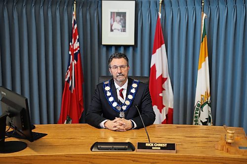 Brandon Mayor Rick Chrest, soon to be 63, says he currently has no desire to run for office at a different level of government. (Tim Smith/The Brandon Sun)