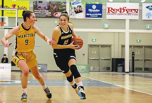 Brandon University Bobcats Adrianna Proulx recorded 13 points and nine rebounds in her final Canada West women&#x2019;s basketball  home game at the Healthy Living Centre on Friday. (Chelsea Kemp/The Brandon Sun)